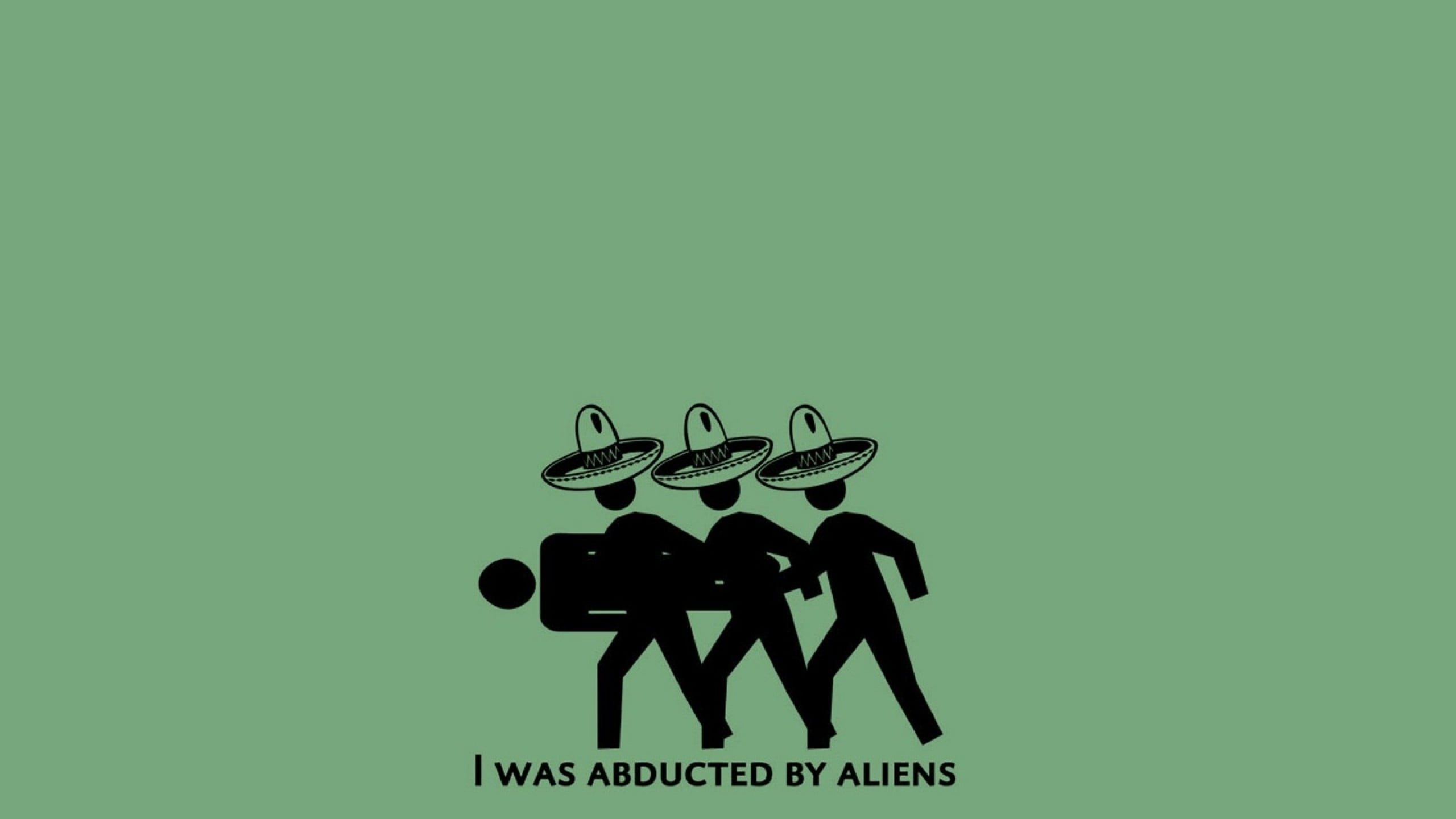 I was abducted by aliens text on green background, humor, minimalism, simple background, artwork