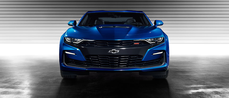 blue Chevrolet vehicle, Chevrolet Camaro SS, 2019, 4K HD wallpaper