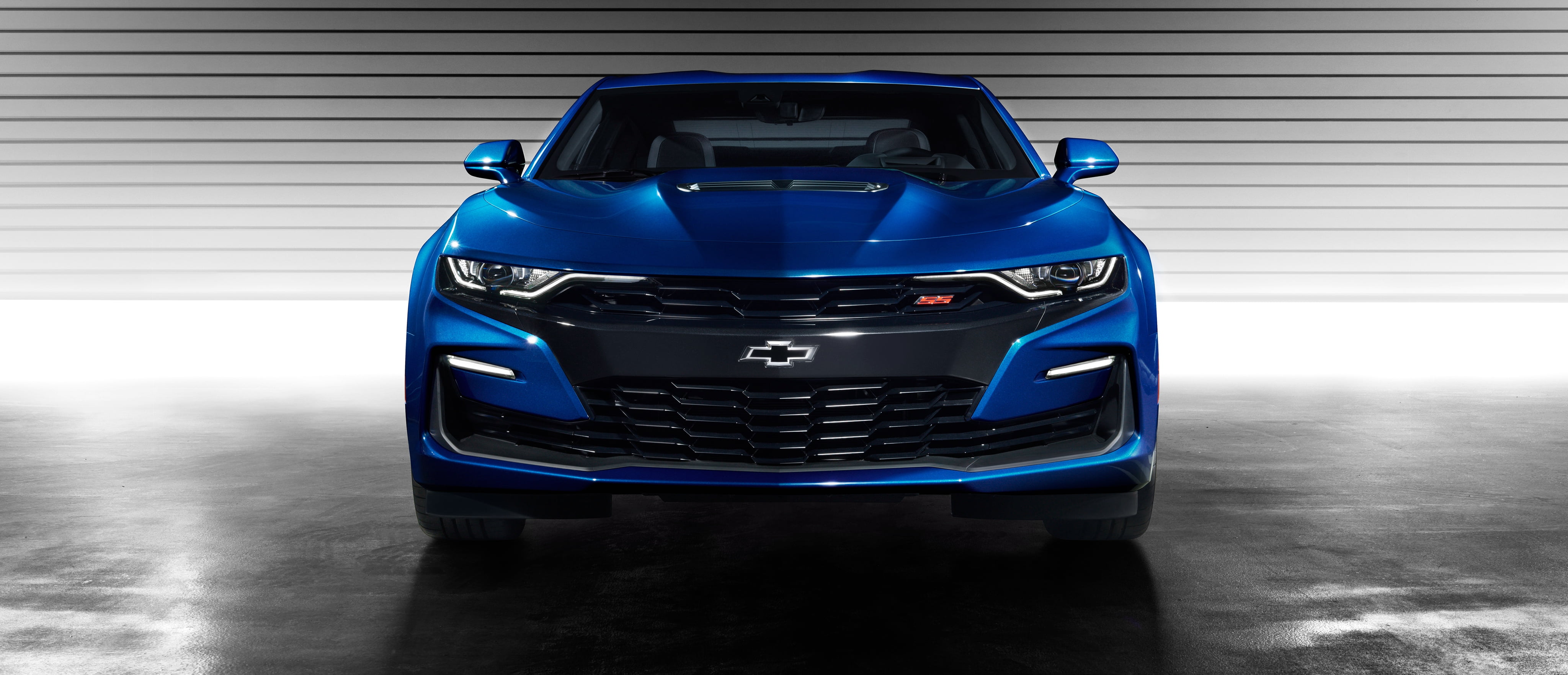 blue Chevrolet vehicle, Chevrolet Camaro SS, 2019, 4K
