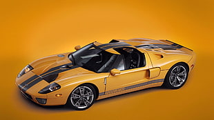 yellow Ford GT coupe, car, Ford GTX1