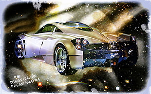 grey Pagani sports car HD wallpaper
