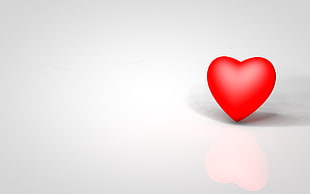 red heart clip art, heart, minimalism, white background, simple background