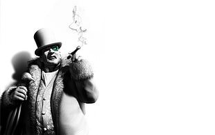 man in long coat holding tobacco pipe HD wallpaper