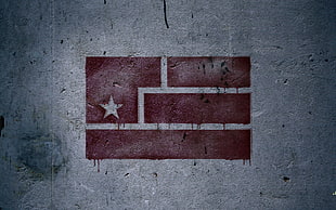 red flag painting, Nine Inch Nails