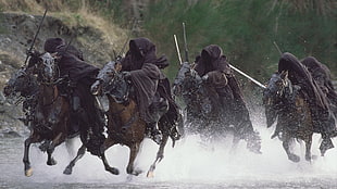 five brown horses, movies, The Lord of the Rings, The Lord of the Rings: The Fellowship of the Ring, black riders HD wallpaper