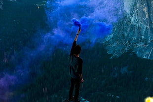 blue smoke, nature, smoke HD wallpaper