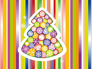 multicolored Christmas tree wallpaper HD wallpaper