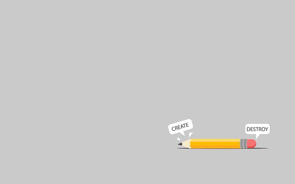 Create and Destroy clipart, minimalism, crayon HD wallpaper
