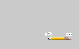 Create and Destroy clipart, minimalism, crayon HD wallpaper