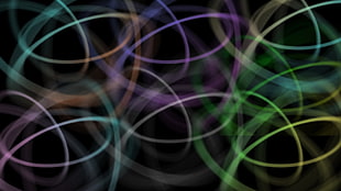 purple, green, and yellow abstract digital wallpaper