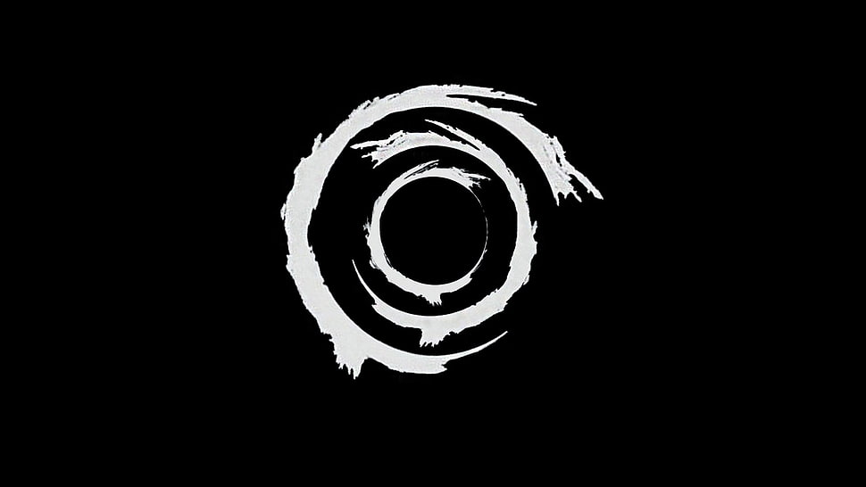 white logo wallpaper, abstract, black, white HD wallpaper