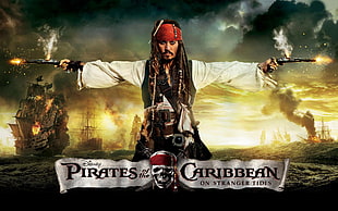 Disney Pirates of the Caribbean On Stranger Tides poster, Pirates of the Caribbean, Pirates of the Caribbean: On Stranger Tides, Jack Sparrow, Johnny Depp HD wallpaper