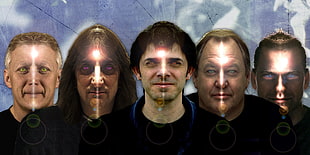 five odd-eyed men in black top