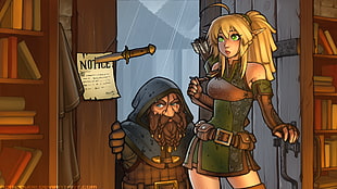 female game character illustration, RoninDude, elves, blonde, Ray Cornwell II HD wallpaper