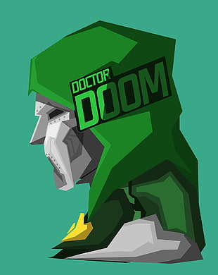 Doctor Doom digital wallpaper, villains, Doctor Doom, Marvel Comics, green background HD wallpaper
