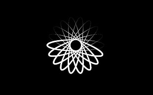 round assymetrical white logo
