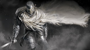 knight warrior holding sword fan art, Dark Souls, Dark Souls II, knight, artwork HD wallpaper