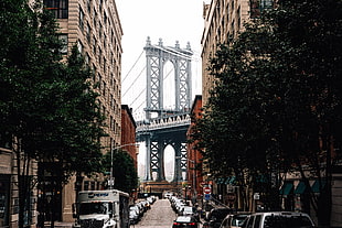 white Pepsi truck, Valor Kopeny, Manhattan Bridge, New York City HD wallpaper