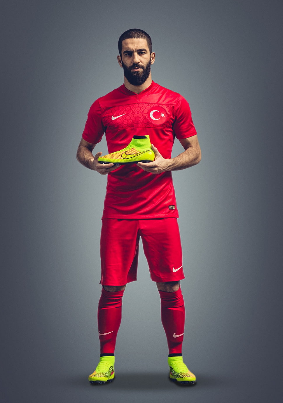 men's red Nike soccer jersey set, soccer, Arda Turan, Nike, mercurial HD wallpaper