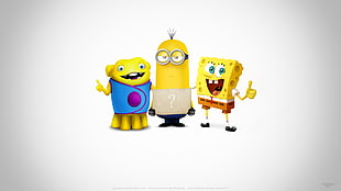 Minion, Spongebob, and Ow illustration