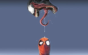 Marvel Spider-Man and Venom illustration, drawing, Venom, Spider-Man HD wallpaper