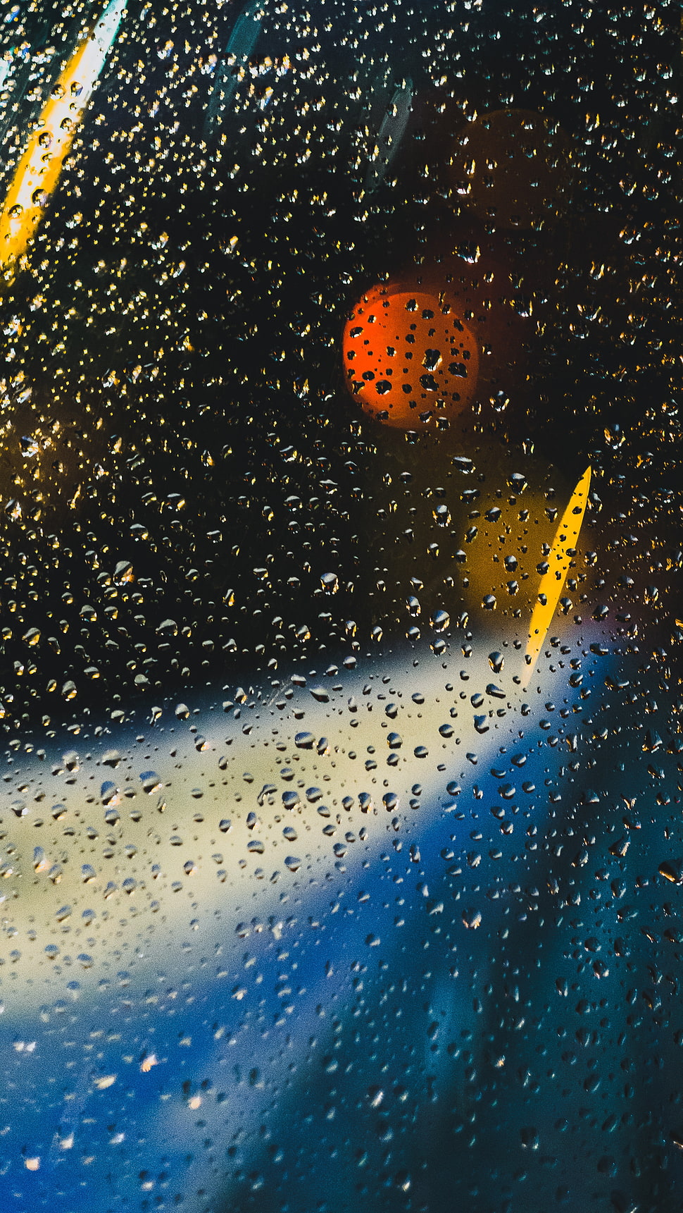 dew drops on glass HD wallpaper