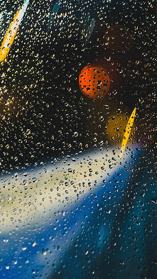 dew drops on glass