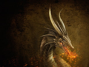 dragon painting, dragon HD wallpaper