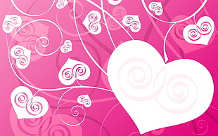 white and pink hearts painting
