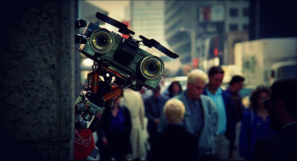 orange and black robot, Johnny 5, Short Circuit, science fiction, movies HD wallpaper