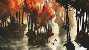painting of forest