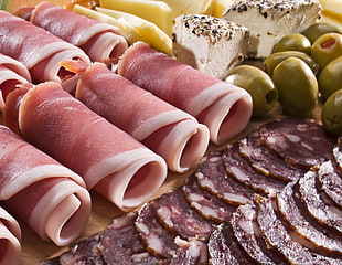 rolled bacon and meat HD wallpaper
