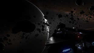 black spacecraft digital wallpaper, Elite: Dangerous, space, spaceship HD wallpaper