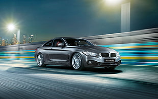 time lapse of gray BMW coupe HD wallpaper
