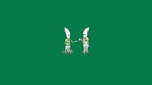 two white squids illustration, minimalism, artwork, simple, threadless