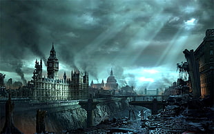 Big Ben, apocalyptic, cityscape, London, Hellgate: London HD wallpaper