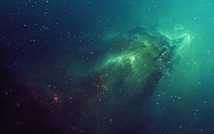 green and black galaxy wallpaper