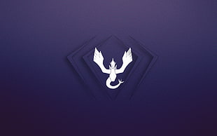 Pokemon dragon logo, purple, minimalism, Team Harmony, Pokemon Go HD wallpaper