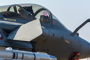 black fighter jet, airplane, airshows, military, Dassault Rafale