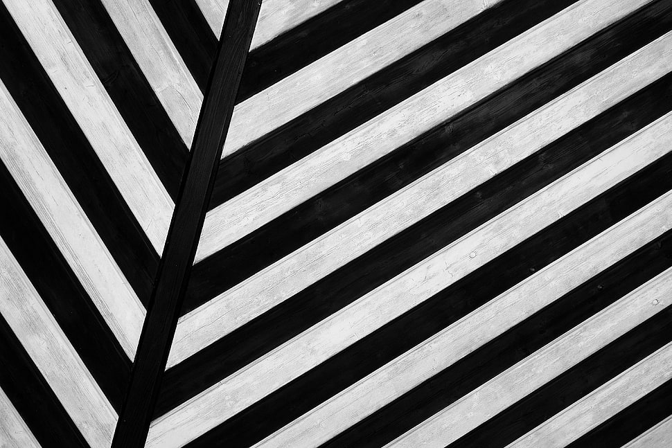 black and white wooden bed frame HD wallpaper