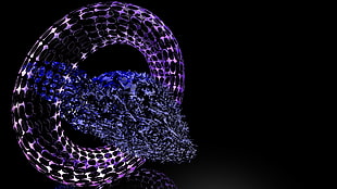 purple and black snake illustration