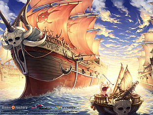 brown and black galleon ship, ship, boat HD wallpaper