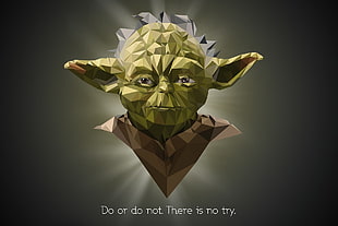 Star Wars Master Yoda wallpaper, Star Wars, Yoda, quote, low poly