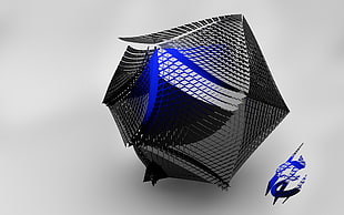 black and blue decor, abstract, geometry, Cinema 4D