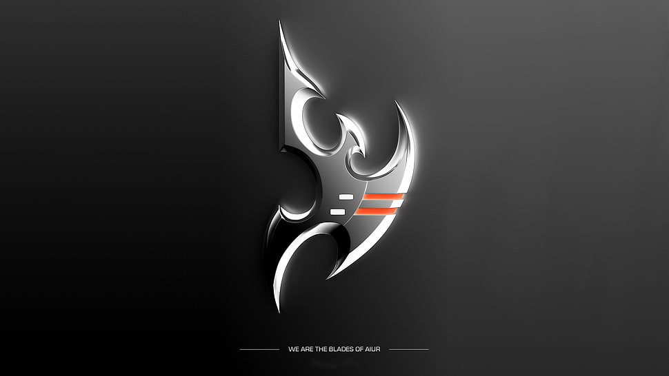gray logo, Starcraft II, Protoss, minimalism, video games HD wallpaper