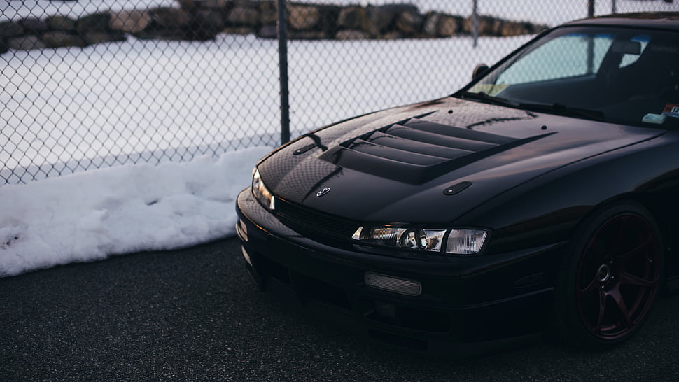 black car, Nissan, Silvia S14, Kouki, car HD wallpaper
