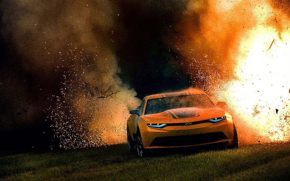 orange and black car digital wallpaper, car HD wallpaper