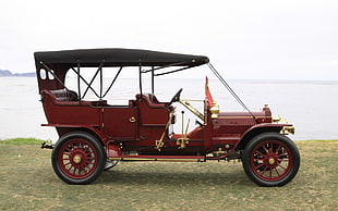 vintage red car, Daimler, 1908, vintage, Oldtimer, car