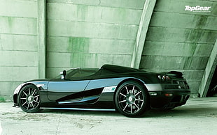 black sports car, Koenigsegg, Koenigsegg CCXR, sports car, Top Gear