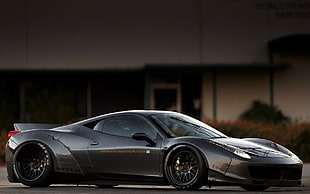 black supercar, car, Ferrari HD wallpaper